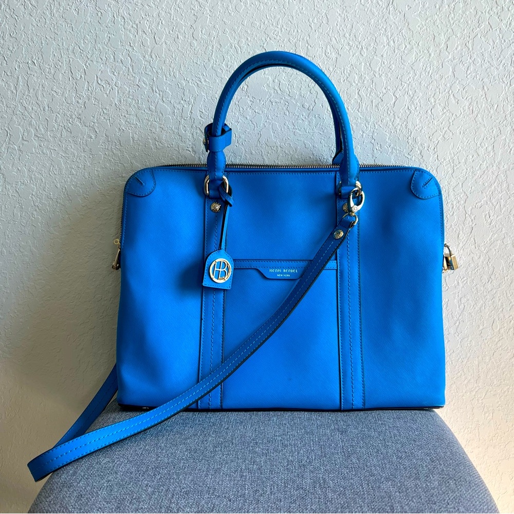 Henri Bendel West 57th Brief Case Leather Laptop Bag
